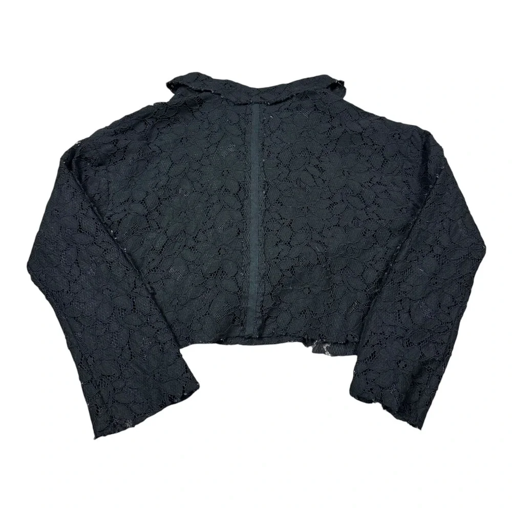 Free‎ People Lined Lace Amelia Floral Black Cropped Lace Jacket Women's Small